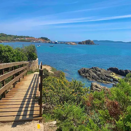 T2 Climatise Avec Terrasse & Parking A Pied 5min Presqu Ile De Giens Apartmán